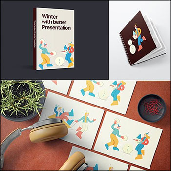 冬季堆雪人玩耍的人物场景UI插画PNG/SVG/AI蚂蚁素材网矢量素材精选