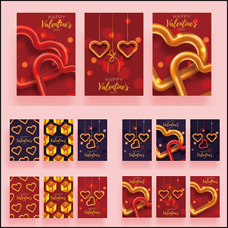 5套情人节浪漫爱情海报蚂蚁素材网矢量模板精选