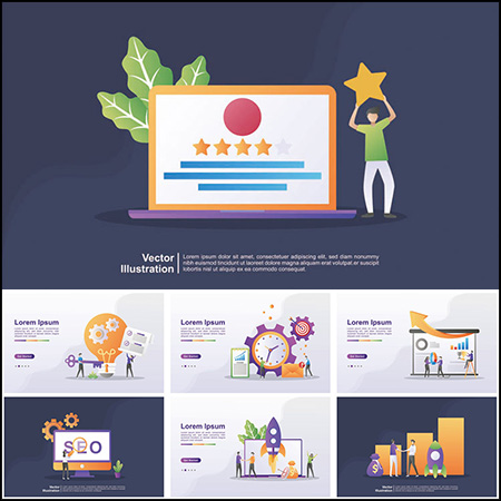 50款日常生活工作场景蚂蚁素材网矢量插图精选