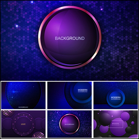 6款紫色和蓝色风格抽象背景蚂蚁素材网矢量素材精选