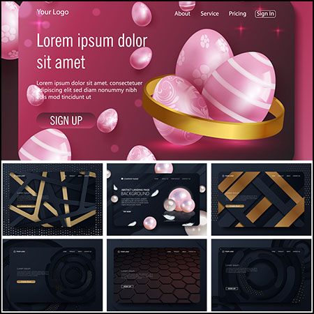 11款网站登陆页面横幅背景蚂蚁素材网矢量模板精选