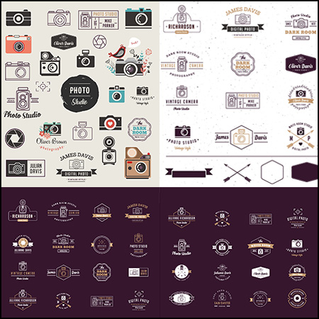 摄影师和照相馆相机LOGO标志蚂蚁素材网矢量图标精选