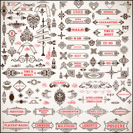 5套欧式边框花纹装饰图案蚂蚁素材网矢量素材精选