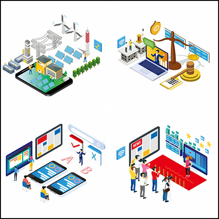 6款太阳能发电互联网金融企业业绩会议2.5D等距插图