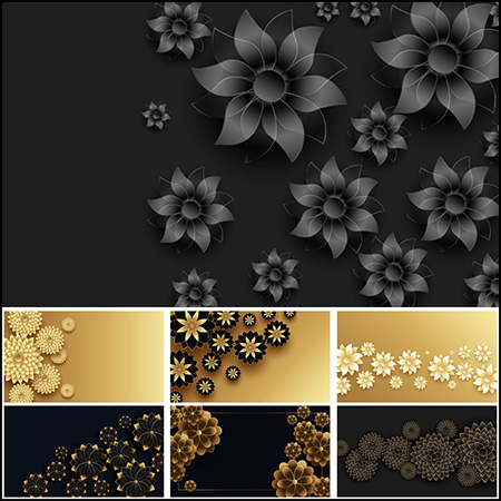 剪纸花卉横幅背景插图蚂蚁素材网矢量模板精选