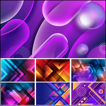 8款几何形状渐变抽象背景蚂蚁素材网矢量素材精选