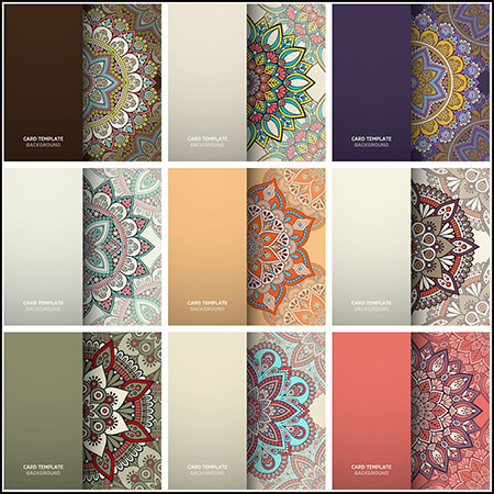 10款曼陀罗花纹图案无缝背景蚂蚁素材网矢量素材精选