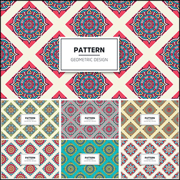 曼陀罗豪华图案柔和色调装饰无缝背景蚂蚁素材网矢量素材精选