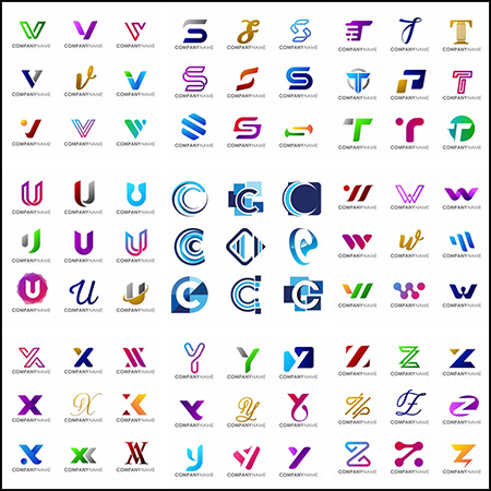 9套创意英文字母企业LOGO标志蚂蚁素材网矢量图标精选