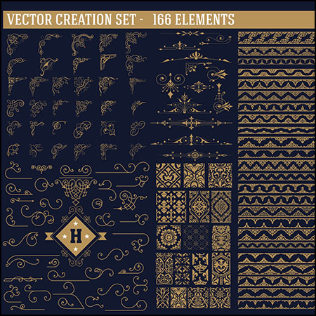 12套欧式复古花纹边框装饰图案蚂蚁素材网矢量素材精选