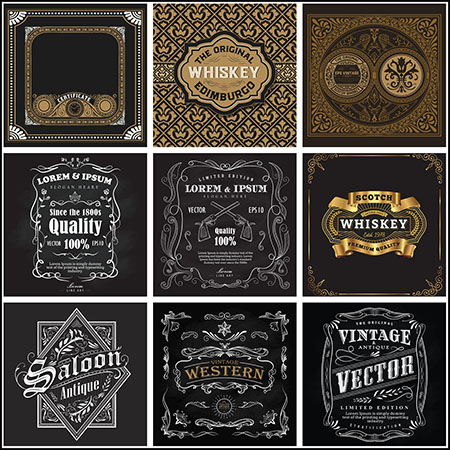 12款欧式复古LOGO标志图案蚂蚁素材网矢量素材精选