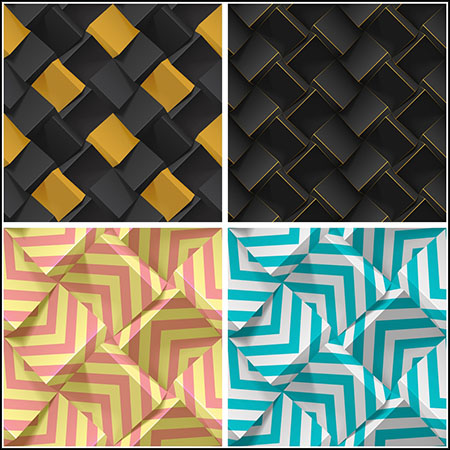 多边形3D立方体几何图案抽象无缝背景蚂蚁素材网矢量素材精选