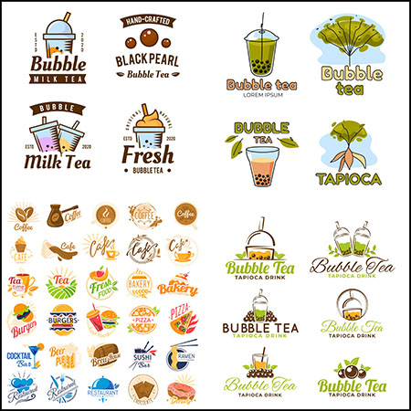 12套卡通动物水果果汁图标LOGO标志蚂蚁素材网矢量素材精选