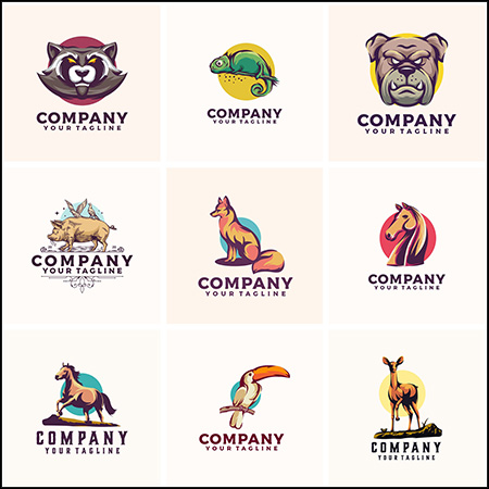 10款卡通动物企业徽标LOGO标志蚂蚁素材网矢量模板精选