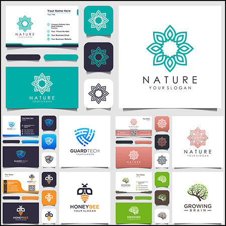 7款简单风格企业徽标LOGO名片蚂蚁素材网矢量素材精选