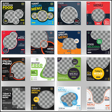 4套互联网社交网站网络媒体促销打折横幅蚂蚁素材网矢量模板精选