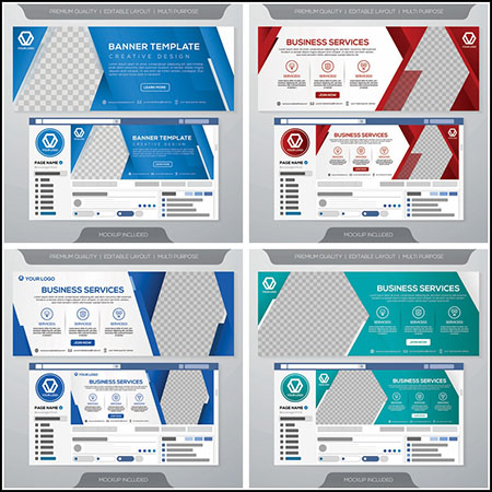 8款企业介绍宣传册双折页蚂蚁素材网矢量素材精选