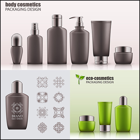 化妆品护肤品瓶子矢量样机模型