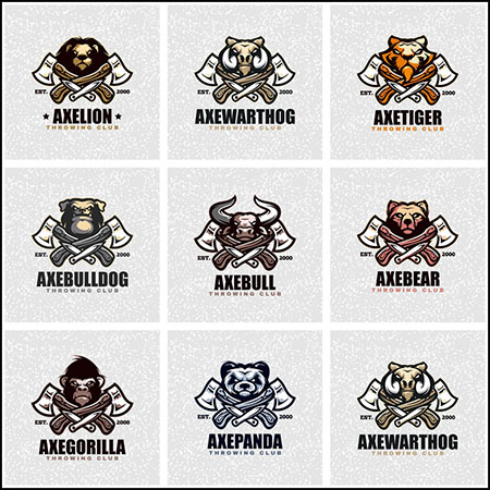 8款动物公司企业LOGO标志徽标印染图案蚂蚁素材网矢量素材精选