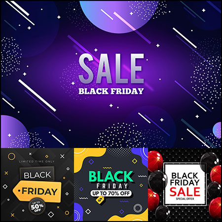 9款黑色星期五商场促销打折购物海报蚂蚁素材网矢量模板精选