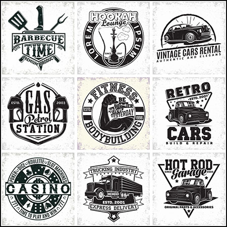 10款欧式复古徽标logo标志蚂蚁素材网矢量图标精选