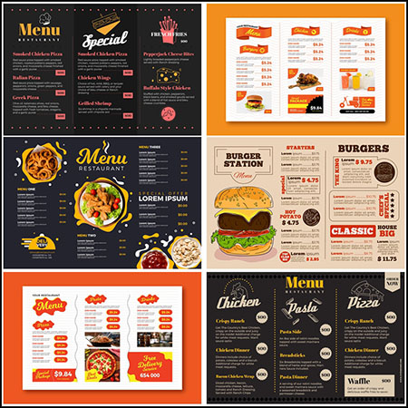 11套饭店快餐店点菜单蚂蚁素材网矢量素材精选