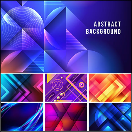 8款炫光渐变几何多边形抽象背景蚂蚁素材网矢量素材精选