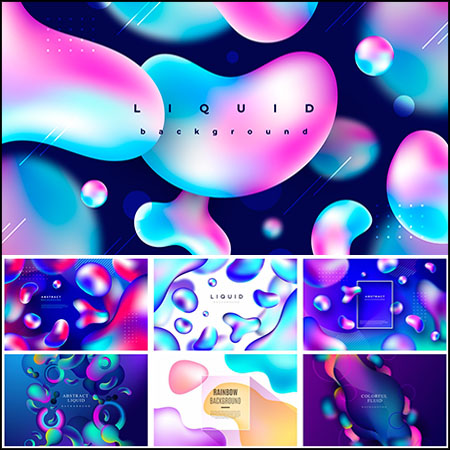 8款渐变水滴形状抽象背景蚂蚁素材网矢量素材精选