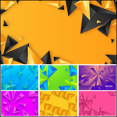 8款三角形立方体横幅抽象背景蚂蚁素材网矢量素材精选