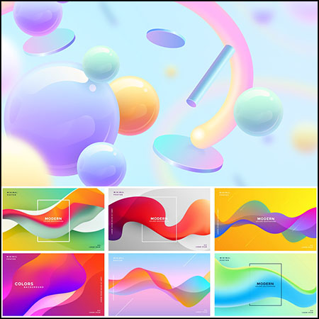 8款彩带抽象背景蚂蚁素材网矢量素材精选