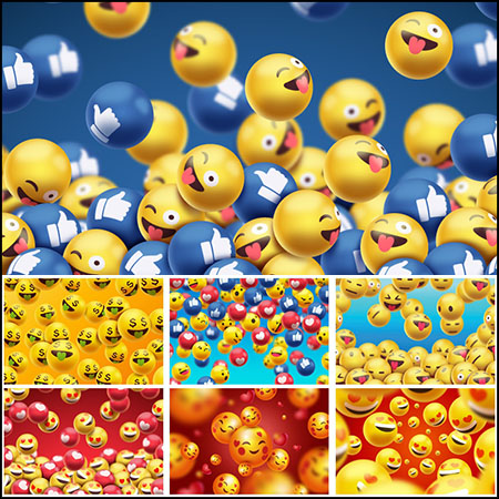 9款可爱3D立体表情背景蚂蚁素材网矢量素材精选