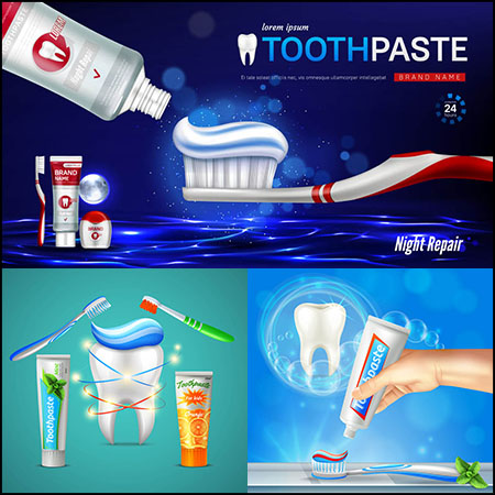 11款牙齿健康清洁保护牙齿矢量海报