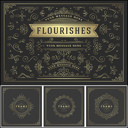 13款欧式花纹边框图案蚂蚁素材网矢量素材精选