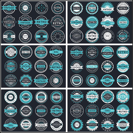 7套圆形优质标签贴签平面蚂蚁素材网矢量素材精选