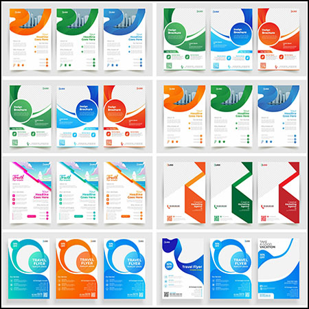 8套简约企业宣传介绍传单蚂蚁素材网矢量素材精选