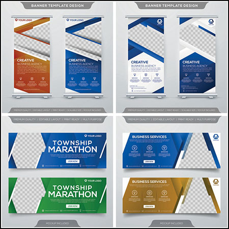 8套企业宣传横幅展板蚂蚁素材网矢量素材精选