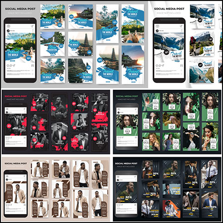 7套社交媒体Instagram广告模板蚂蚁素材网矢量素材精选