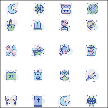 24款鬼怪万圣节元素LOGO标志ICON图标蚂蚁素材网矢量素材精选