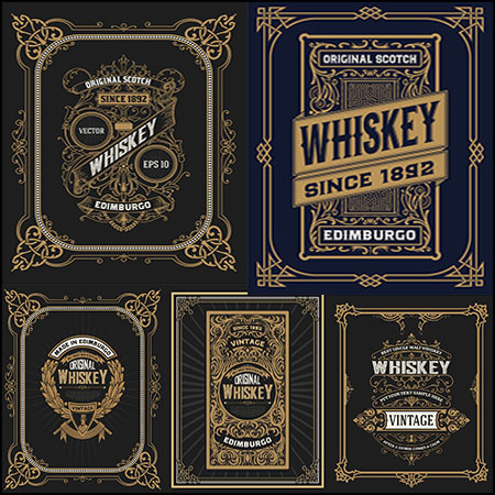 12款欧式复古图案框架手绘标签蚂蚁素材网矢量素材精选