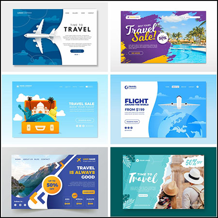 13款旅游渡假旅行社促销海报蚂蚁素材网矢量模板精选